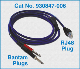 RJ48 Plug to two Bantam Plugs / 930847-006